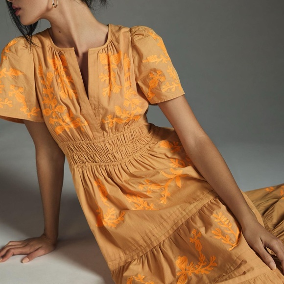 ANTHROPOLOGIE Somerset Embroidered Maxi Dress - Picture 4 of 7